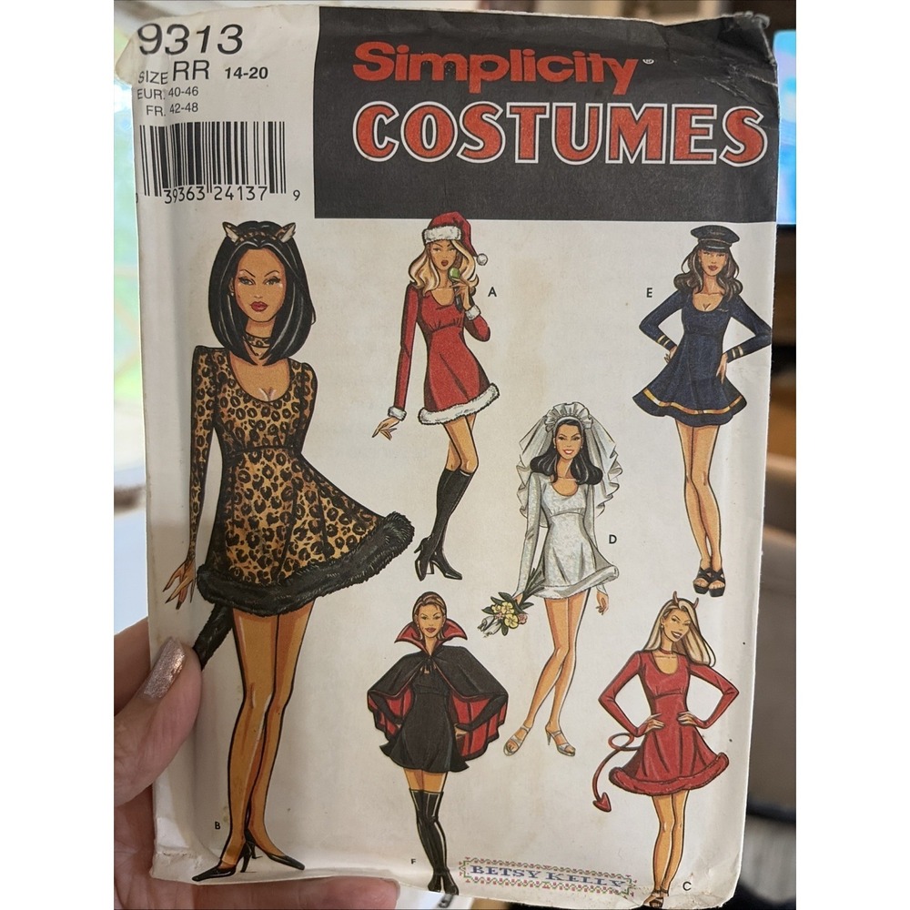 Simplicity 9313 Costumes Santa Bride Devil Kitty Sz 14-20 Sewing Pattern Womens